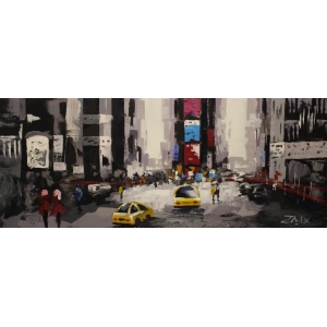 Time Square Olieverfschilderij Op Linnen 60x150 cm