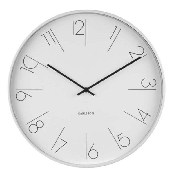 Karlsson Elegant Numbers wandklok - wit - 40cm