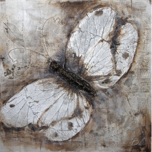 Vlinder Olieverfschilderij Op Linnen 100x100 cm