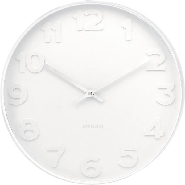 Karlsson Mr. White Numbers Wandklok Wit - Ø 37,5 cm