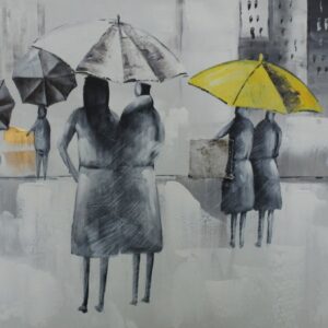 Colorful Umbrellas Olieverfschilderij Op Linnen 60×150 cm