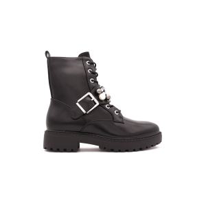 Diamonds & Pearls Biker Boots, Zwart