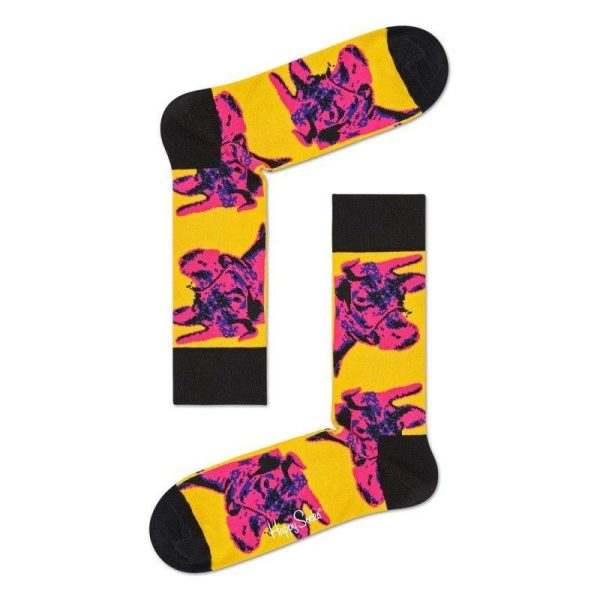 Happy Socks x Andy Warhol Cow Sokken, Geel