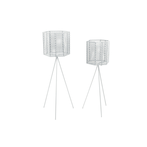 Bloempotten (set van twee) Mesh, Wit