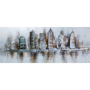 Cityscape Olieverfschilderij Op Linnen 60x150 cm
