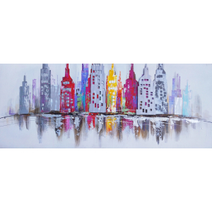 Color City Olieverfschilderij Op Linnen 60x150 cm