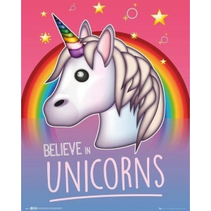 Emoji Believe In Unicorns - Mini Poster (925)