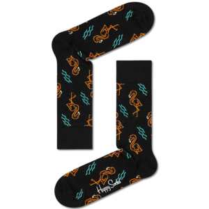 Happy Socks Zwarte Flamingo Sokken