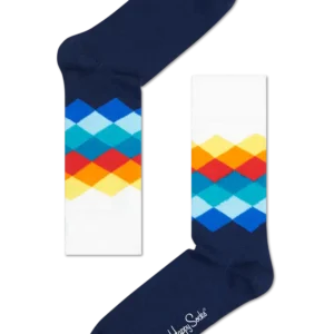 Happy Socks Faded Diamond Sokken - Donkerblauw/Multi Happy Socks Faded Diamond Sokken - Donkerblauw/Multi