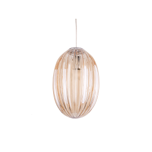 Hanglamp Smart Ovaal Glas, Amber bruin