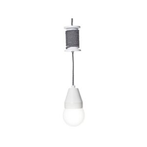 Hanglamp Spool, Zwart met witte kabel