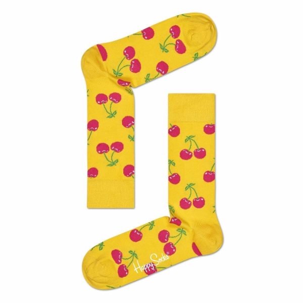 Happy Socks Cherry Sokken, Geel