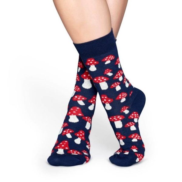 Happy Socks Shrooms Sokken, Donkerblauw