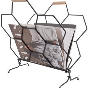 Honeycomb Tijdschriftenrek Metaal - Zwart