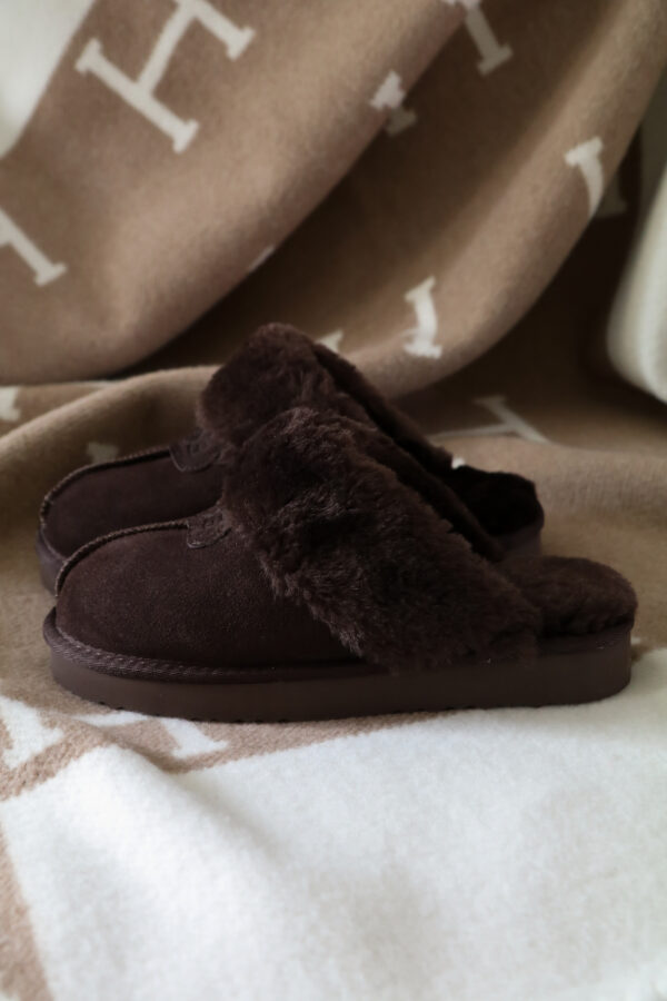 OOG Scuff Suède Pantoffels, Mokka