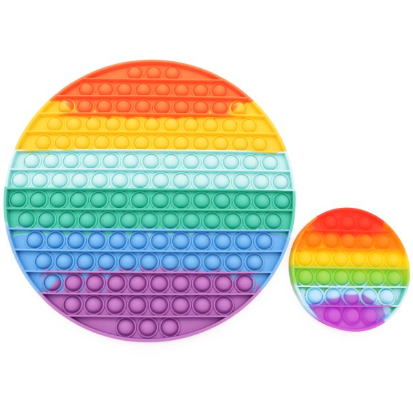 XXL POP IT® Fidget, Dobbelsteen Game, Regenboog