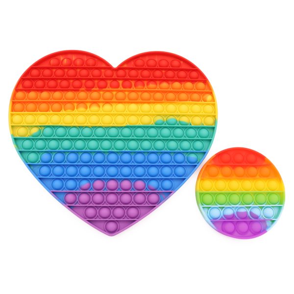 XXL POP IT® Fidget, Hartje, Regenboog