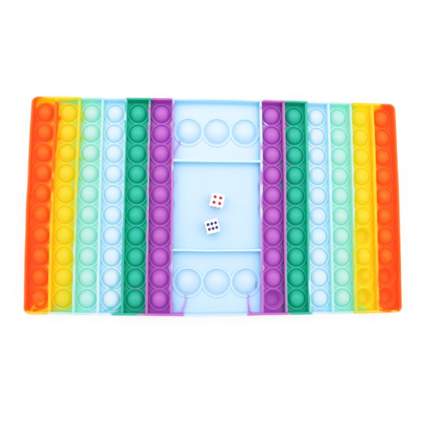 XXL POP IT® Fidget, Dobbelsteen Game, Regenboog