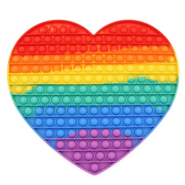 XXL POP IT® Fidget, Hartje, Regenboog