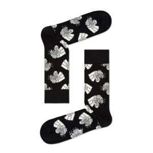 Happy Socks Mountain Lion Sokken, Zwart/Wit