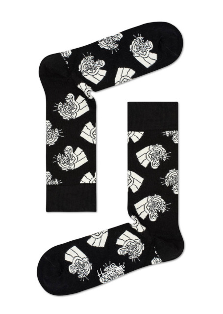 Happy Socks Mountain Lion Sokken, Zwart/Wit