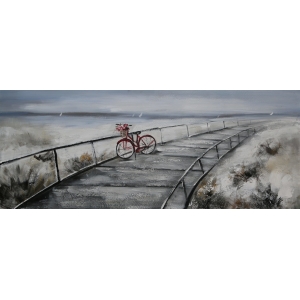 Road Bicycle Olieverfschilderij Op Linnen 60x150 cm