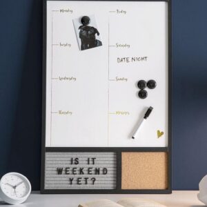 Serene - Memobord - Aluminium - Zwart/Wit