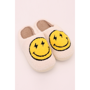 Smiley Lightning Bolt Eyes Slippers/Pantoffels (Wit/Roze)