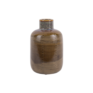 Vase Bottle Ceramic Medium, Bruin