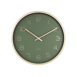 Karlsson Gold Elegance Wandklok, Groen