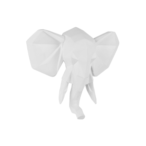 Wandhanger Origami Olifant, Wit