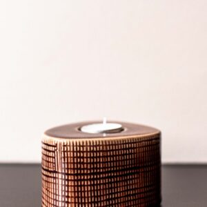 Waxinelichthouder Triangle Ceramic - Bruin