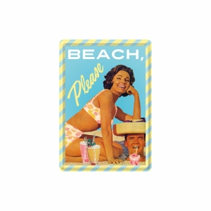 Beach Please - Metalen Postcard