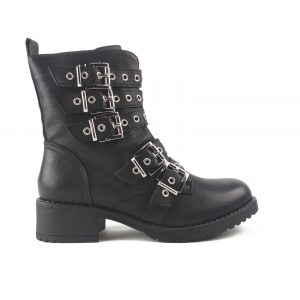 Biker Boots Met 5 Riempjes en Gespen