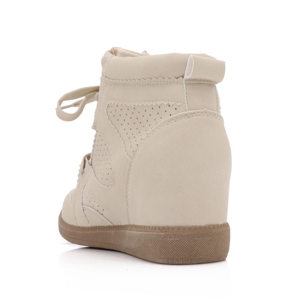 Bonny Wedge Sneakers, Beige