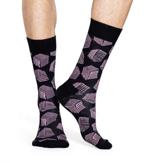 Happy Socks Box Sokken, Zwart/Roze