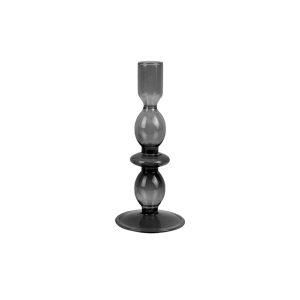 Glazen Kandelaar Glass Art Bubbles, Zwart (Medium)