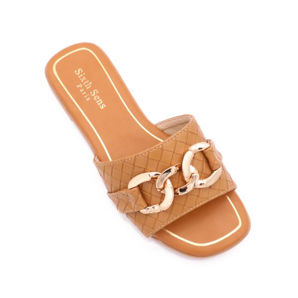 Chain Slippers, Camel