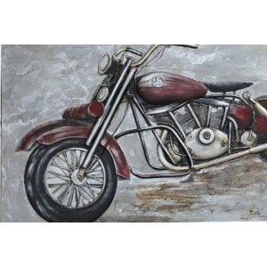 Chopper Motorfiets Olieverfschilderij Op Linnen 60×150 cm