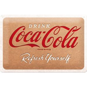 Coca Cola Cardboard Logo - Metalen Wandplaat