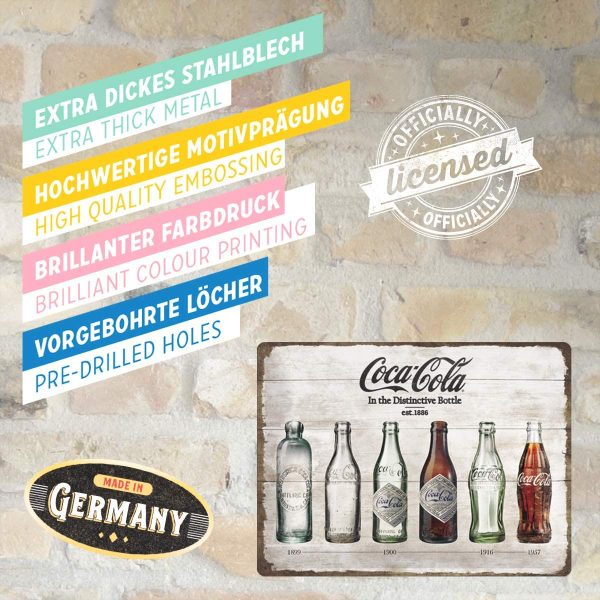 Coca-Cola Timeline - Metalen Wandplaat