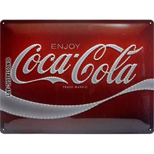 Coca-Cola Logo Red Lights - Metalen Wandplaat