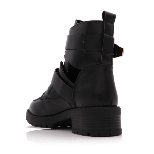 Cut Out Boots Met Gouden Gespen