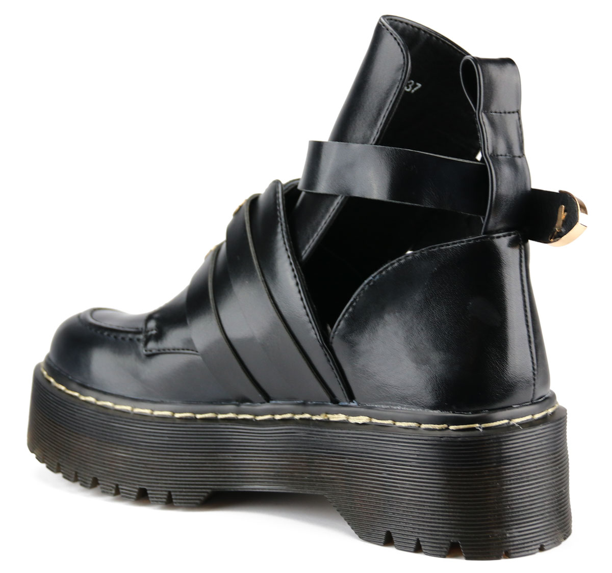 Zwarte biker boots met plateauzool - Dames | MANFIELD