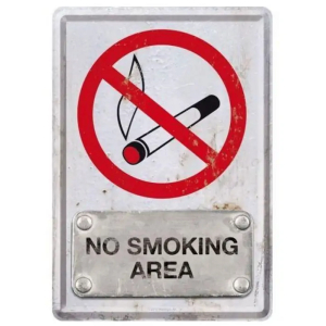 No Smoking Area - Metalen Postcard