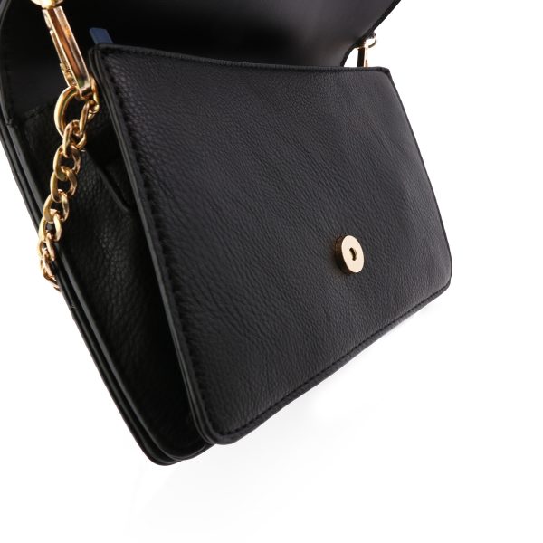 Dames Schoudertas Met Gouden Ketting, Zwart