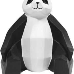 Decoratief Beeld Origami Panda - Zwart/Wit