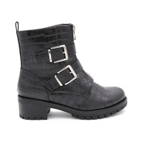 Double Buckle Boots Croco