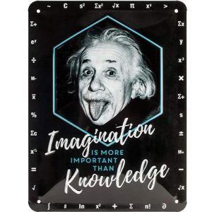 Einstein Imagination Is More Important Than Knowledge - Metalen Wandplaat