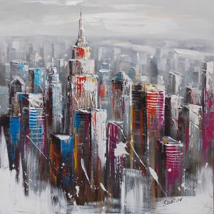 New York Olieverfschilderij Op Linnen 100×100 cm